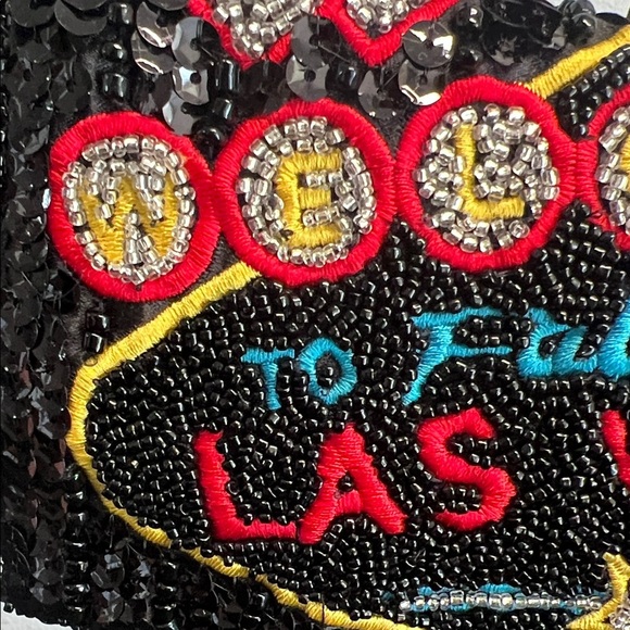 From India To You | Sequin & Beaded “To Fabulous Las Vegas” Shoulder Bag ✨🖤 - Picture 4 of 14